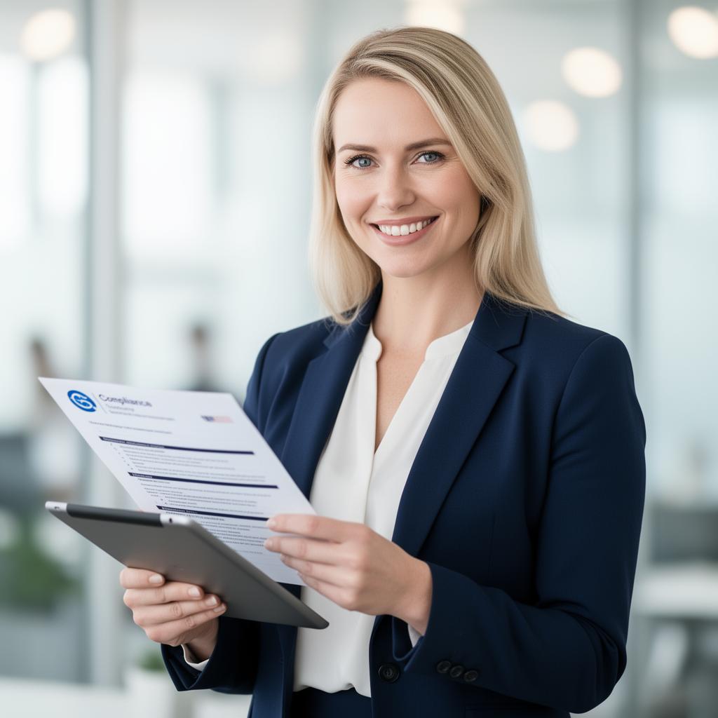 Senior compliance specialist reviewing Amazon documentation